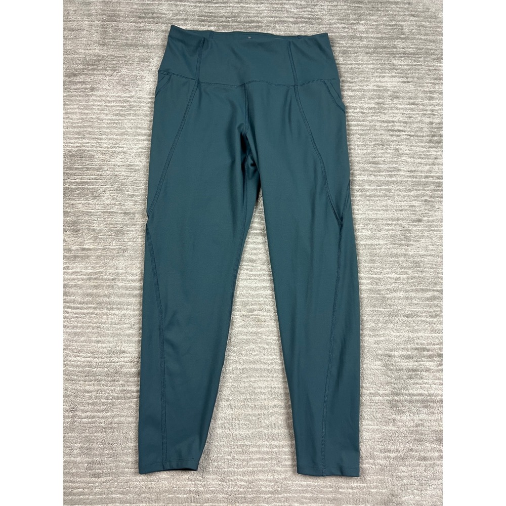 Calia Leggings Women Large Teal High Rise Side Pocket Athletic Yoga Pants